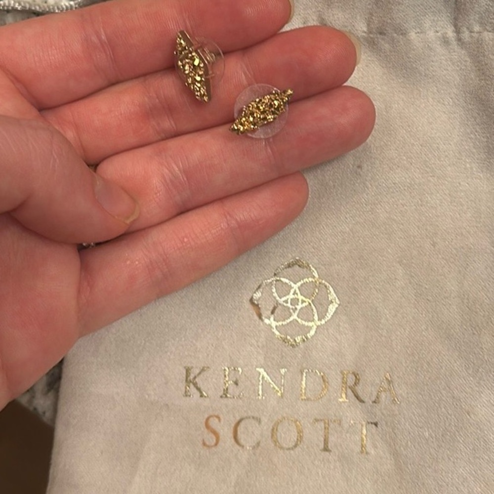 Kendra Scott Rose Gold Drusy Diamond Shape Earrings